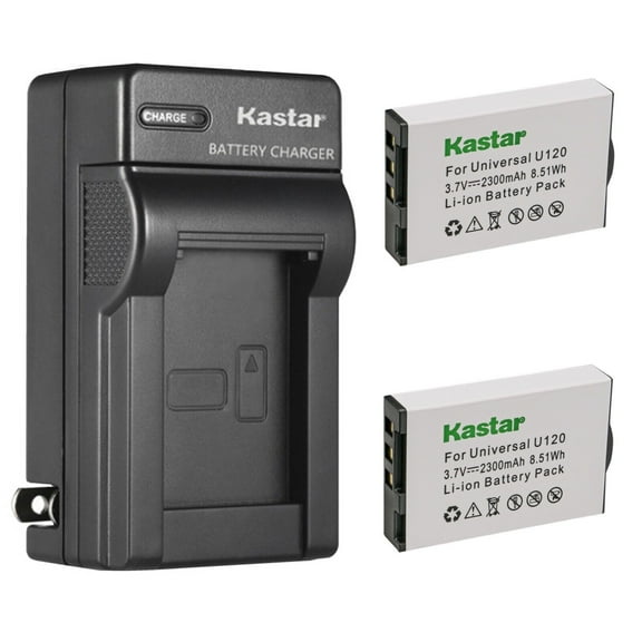 Kastar 2-Pack U120 Battery and AC Wall Charger Replacement for URC BATT-TRC1080 BTBL73386 Battery, Universal Remote Control URC TRC-1080 TRC-820, URC MXHP-R500 MXHP-R700 MX-1400, URC HS-R100 RM-2
