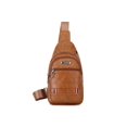thumbnail image 1 of Btafrte Riñonera Impermeable A La para Hombre Bandolera Bolso Antirrobo PU (marrón), 1 of 10