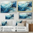 thumbnail image 4 of Designart "Liquid Ocean Storm In Blue And Gold" Abstract Shapes Wall Decor, 4 of 7