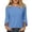 Light Blue, variant on ClodeEU Women's Crew Neck 3/4 Sleeve Blouse,Solid Casual Loose Fit Basic Top Beige,Women's Plus L