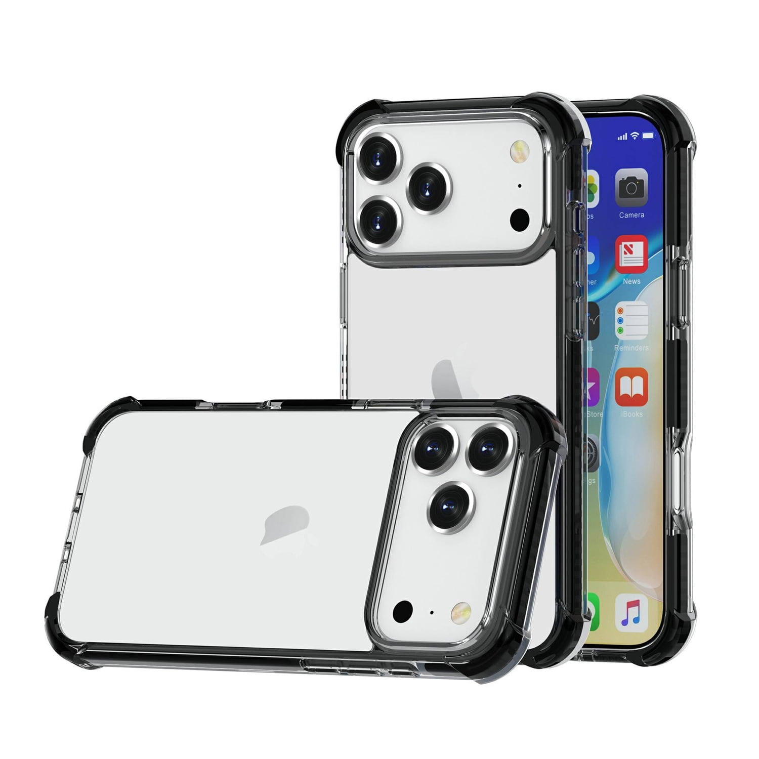 Breathable Mesh TPU Protective Case for iPhone 17 Pro Max with Wireless Charging - Black