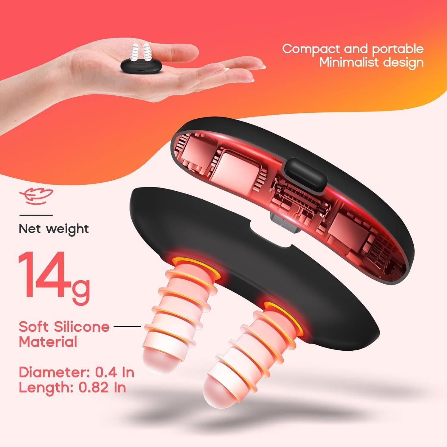 ABCISI Red Light Nasal Therapy Device, Portable Red Light for Nose, Red Light Nasal Soothing Device Relieves Nasal Dryness and Sinus Discomfort, USB Charging (1 pcs)