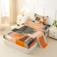 thumbnail image 2 of Homewish Vintage Oil Painting Twin Sheets,Retro Geometric Art Bedding,Orange,3-Piece,1 Fitted Sheet and 1 Pillowcase, 2 of 6
