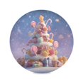 thumbnail image 2 of 15.4" Round Placemat Set of 1 Polyester Fabric Place Mats Non-Slip Dining Kitchen Table Mats for Kitchen Party Decor Christmas Tree Made Of Candy, 2 of 5