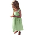 thumbnail image 3 of adviicd Robe pour Tout-Petits Filles une Épaule Robes de Printemps Mignonne Robe de Demoiselle d'Honneur Verte,110, 3 of 5