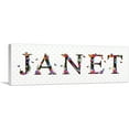 thumbnail image 1 of ARTCANVAS JANET Girls Name Room Decor Canvas Art Print - Size: 60" x 20" (1.50" Deep), 1 of 9