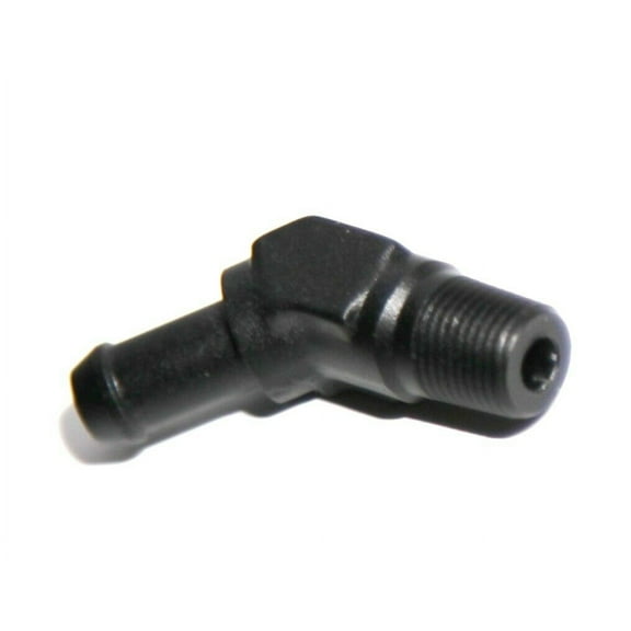 (one) 1/8NPT Male to 5/16" Hose Barb 45 Degree Aluminum Fitting Adapter Black