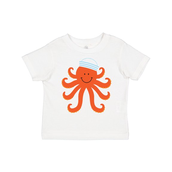 Inktastic Orange Octopus Cute Sea Creature Nautical Boys or Girls Toddler T-Shirt