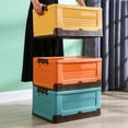 thumbnail image 1 of Foldable Storage Box Plastic Clothes Organizer with Lid Toys Books Tools Multifunction Big Box Trunk Car Travel Folding BoxesYellowL 48 X 34 X 23 CM He Qiyong unisex, 1 of 1