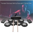 thumbnail image 1 of Pile Électronique USB Roulée à la Main Portable Pliable en Silicone Kit de Pile Roulée à la Main avec Pédale Bâtons de Pile Son de Pile Réaliste Instrument de Percussion pour Enfants Débutants Pratique Musicale à la Maison, 1 of 9