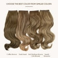 thumbnail image 2 of Invisible Wire Hair Extensions with 3 Clips Long Synthetic Wavy Curly Hairpiece Adjustable Transparent Headband for Women 18 Inch Ash Medium Brown/Ash Blonde Highlights, 2 of 7