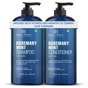 Botanic Hearth Rosemary Mint Shampoo and Conditioner Set with Keratin, Sulfate & Paraben-Free Hair Care for Men and Women, 16 fl oz Each