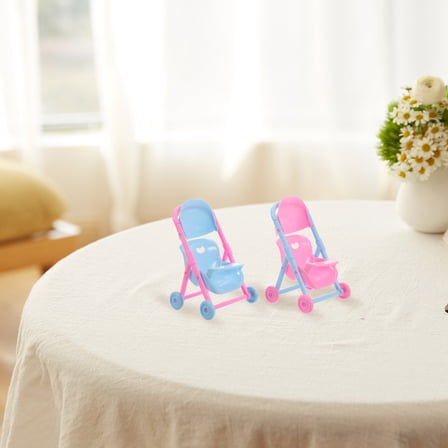 PBPBOX 2Pcs Doll Carriage With Realistic Design For Outdoor Adventures Multi Plastic