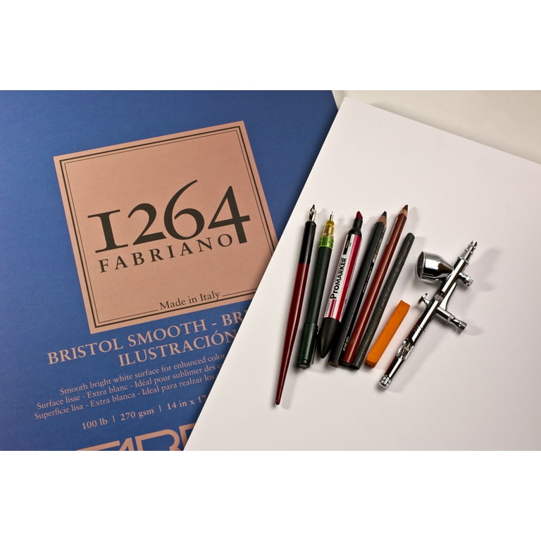 Fabriano 1264 Mixed Media Pad, 9”x12”, 110 lb, 60 Sheets, 100%  Alpha-Cellulose, Dry & Wet Mediums 