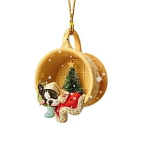 KCEHTA Dog Christmas Ornaments, Dog Ornaments for Christmas Tree, Double-Sided Print Christmas Dog Ornaments, Dog Christmas Tree Ornaments for Christmas Birthday Party Decorations