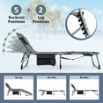 thumbnail image 6 of Topcobe 5-position Outdoor Folding Chaise Lounge Chair, Outdoor Patio Furniture for Garden Backyard Pool Deck-Gray, 6 of 10
