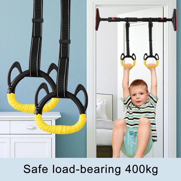 1 Set Gym Lifting Ring Sweat-Absorbed Non-slip Adjustable Strap Kids Gymnastic Gym Lifting Ring for Home