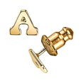 thumbnail image 2 of 1928 Jewelry Women's 14K Gold Dipped "A" Initial Button Stud Earrings, 2 of 3
