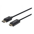 thumbnail image 1 of Manhattan DisplayPort 1.1 to HDMI Cable, 1080p@60Hz, 1m, Male to Male, DP With Latch, Black, Not Bi-Directional, Three Year Warranty, Polybag - Adapter cable - DisplayPort male latched to HDMI male - 3.3 ft - black - molded, 1080p support, 1 of 5