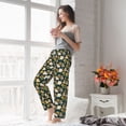 thumbnail image 4 of Uemuo Bear Sunflower Pattern Women's Wide Leg Palazzo Lounge Pants with Pockets Light Weight Loose Comfy Casual Pajama Pants-Large, 4 of 9