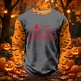 thumbnail image 2 of Yuncity Kids T-Shirts Boys Girls Halloween Letter Graphic Print Raglan Long Sleeve Tees Fall Casual Outdoor Holiday Tops Size 6-7 Years, 2 of 4