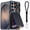 Black, variant on Cyberland Wallet Case for Samsung Galaxy S25 Ultra 6.9" 2025, Card Holder 3-4 Slots, Slide Camera Cover, Kickstand, Wrist Strap Lanyard, Rugged Protective Cover
