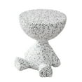 thumbnail image 1 of Mesa auxiliar pequeña, mesa de té multifunción, bonita mesa de centro, mesita de noche para oficina, baño, mesita de noche, dormitorio, decoración del manchas blancas negras, 1 of 9