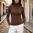 thumbnail image 2 of Womens Sweaters Classic Long Sleeve Turtleneck Lightweight Soft Sweaters Casual Basic Stretchy Slim Fit Knitted Pullover Tops,Sizes M-3XL, 2 of 8