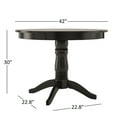 thumbnail image 3 of Lexington 42" Round Wood Pedestal Base Dining Table, Black, 3 of 5