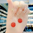 thumbnail image 6 of Snowflake Santa Claus Threader Tassel Earrings for Women Sterling Silver Pins Red Crystal Stock Christmas Hat Dangle Drop Christmas Tree Earring Studs Christmas Party Jewelry, 6 of 12