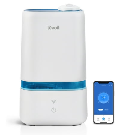 Levoit Smart Cool Mist Humidifier, Medium Sized Rooms, Aromatherapy, Auto-Shutoff, Bonus Antibacterial Cartridge, Blue