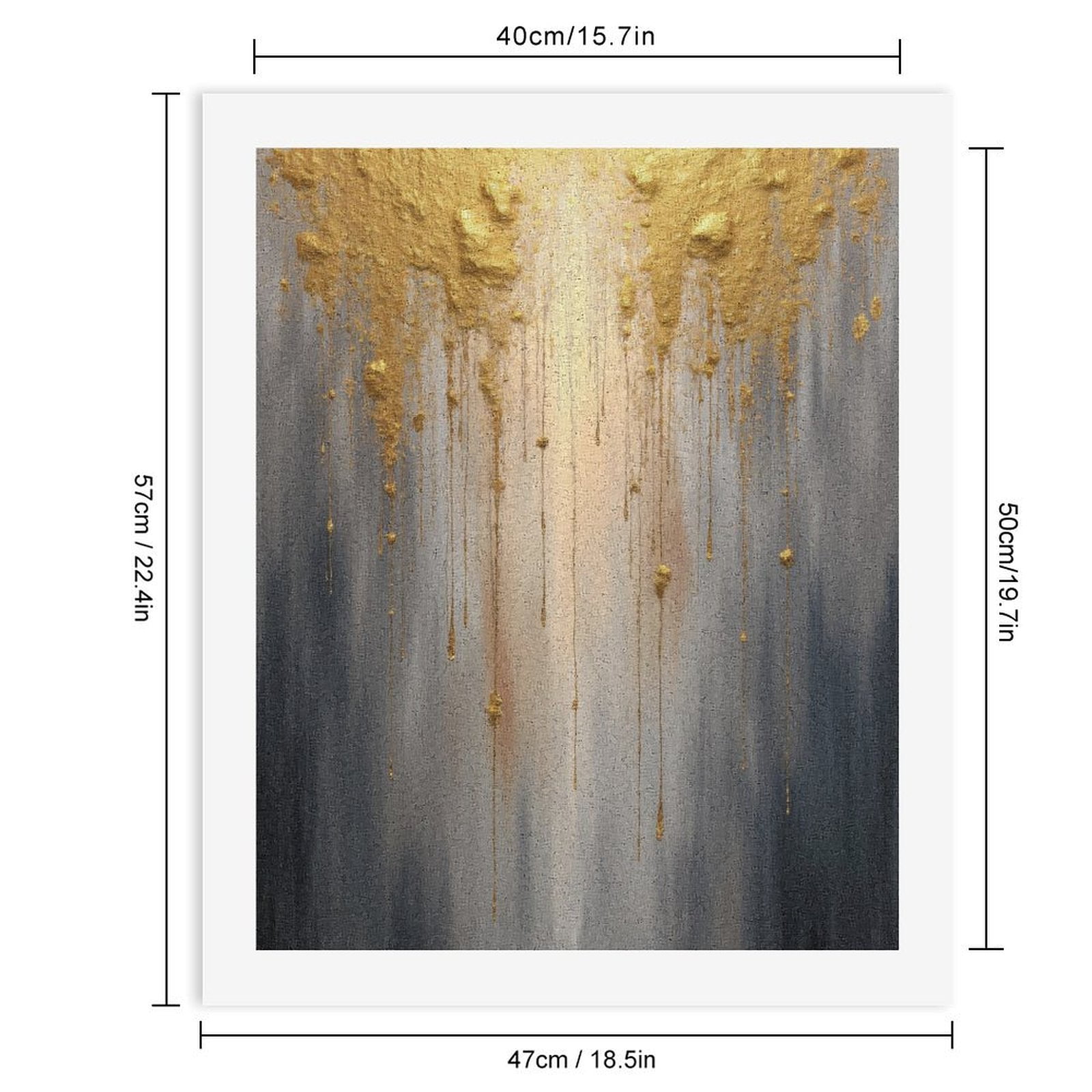Paint By Numbers Kit for Adults Beginner - Golden Drip Abstract Art Painting DIY Canvas Painting Kits for Adults, Frameless Paint By Number for Adults for Home Wall Decor 16x20 Inch