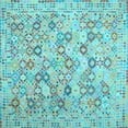 thumbnail image 1 of Ahgly Company Indoor Square Southwestern Light Blue Country Area Rugs, 7' Square, 1 of 4