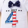 thumbnail image 5 of OAVQHLG3B Baby Girl Boy 4th of July Outfits American Flag Bodysuit Jumpsuit +Rompers Independecen Day Outfit Set, 5 of 9