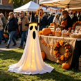 thumbnail image 6 of Halloween Glowing Ghost Yard Stake - 47.2" Lighted Outdoor Decor for Porch Lawn Indoor Party Halloween Decorations B, 6 of 7