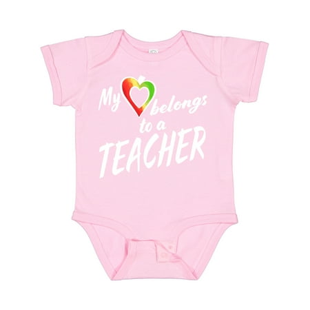 

Inktastic My Heart Belongs to a Teacher Gift Baby Boy or Baby Girl Bodysuit