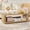 Oak, variant on LEFHDA Fluted Curved Coffee Table with Open Shelf, 47" Mid Century Modern Oval Wood Storage Table for Living Room, Apartment, Walnut
