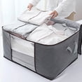 thumbnail image 3 of FloreceBien 4 Piezas Bolsa de Almacenamiento de Edredón Organizador Gran Capacidad Transpirable Casa Mudanza Ropa Bolsa de Embalaje Gris, 3 of 5