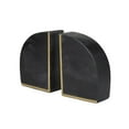 thumbnail image 6 of CosmoLiving by Cosmopolitan 4" Geometric Black Marble Bookends with Gold Inlay (Set of 2), 6 of 8