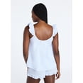 thumbnail image 3 of Joyspun Women's Seersucker Sleep Cami and Shorts Set with Ruffle, 2-Piece, Sizes XS-3X, 3 of 6