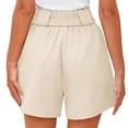 thumbnail image 4 of Seductiva Women's Casual Shorts Womens Waist Summer High Shorts Cotton Waist Casual Women Shorts Elastic and Solid Women's Shorts Womens Workout Shorts, 4 of 5