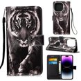 thumbnail image 1 of For Iphone 14 Pro Painted Flat Texture Leather Case With Lanyard & Card Slot &,iPhone 13 Pro, 1 of 6