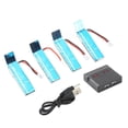 thumbnail image 1 of RC Plane Lithium Ion Battery, RC Helicopter Battery Kit High Capacity Blue Lightweight Long Battery Life 58.5mm Length  for Repair, 1 of 7