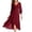 *Wine, variant on U Women's V-Neck 3/4 Puff Sleeve High Low Hem Chiffon Midi Dress Orange,Women's Plus S