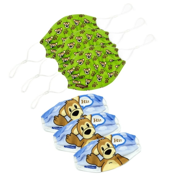 Pawley The Bear Adjustable Face Masks (6 Pack)