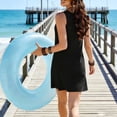 thumbnail image 7 of Hurxie Swimsuit Coverup for Women Scoop Neck Sleeveless Sheer Beach Dresses Vacation Bathing Suit Cover Up Black,S, 7 of 7