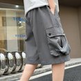 thumbnail image 7 of Kids Cargo Pants GreyWork Shorts Elastic Waist School Kids Boys Summer Outfits Boys Dress Shorts 7-8 Years Summer&nbsp;Clothing, 7 of 7