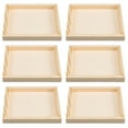 thumbnail image 1 of WASHWEPE 6 Pcs Wooden Trays Sensory Play Tray Beige Small Items Organization Parents Use, 1 of 8