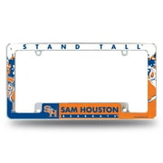 Sam Houston State University Bearkats Metal License Plate Frame Tag Cover, All Over Design, 12x6 Inch