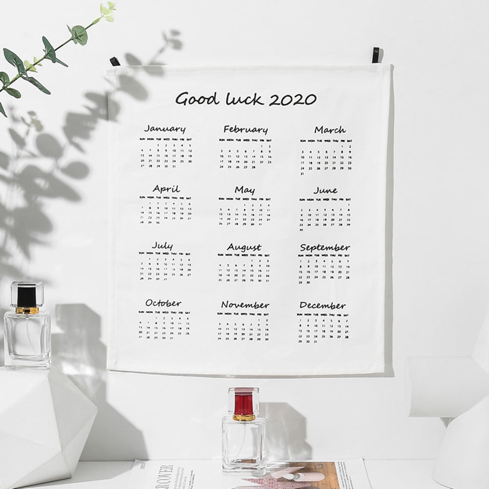 Akoyovwerve 2020 Wall Calendar Creative Fabric English Hanging Calendar